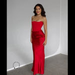 House Of CB HOUSE‎ OF CB size M D-DD 'Persephone' Scarlet Strapless Corset Maxi Dress NWOT Photo 13