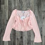 Princess Polly coquette pastel pink flowy Godet top Photo 1
