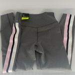 Nike Power Victory Tight Fit Gray Leggings Pink White Black Stripe Mid Rise New Photo 2