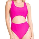 Rachel Zoe NWT RACHEL Rachel Roy Solid Cutout High Leg One-Piece Swimsuit In Fuchsia Photo 0