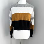 Ambiance Apparel Crew Neck Sweater Color Block On The Way Sweater Photo 3