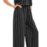 Time & Tru Striped Flounce Jumpsuit Photo 0