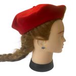 Vintage French Red Wool Beret with Iconic Falstaff Patch Photo 1