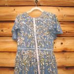 Mac Duggal  5717 Womens Blue Embellished Butterfly Sleeve High Neck Gown Photo 7