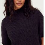 Free People FP Beach Dress Mango Sweater Mini Oversized Ribbed Knit Black M Photo 2