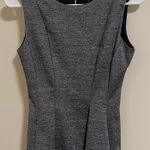 H&M Women’s Peplum Zip-Up Top Grey Black Size S Blouse Lightly Used Workwear Photo 0