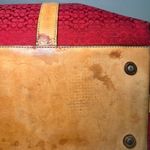 Coach Vintage 3602 Red Signature Jacquard Tote Bag Leather Trim Y2K Large Photo 6
