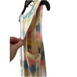 Wonderly Studio Watercolor Tiedye Hippie Women Medium Sleeveless Tank Sun Dress Blue Photo 3