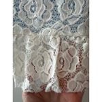 Maeve Anthropologie NWT White Lace Peplum Crop Top Blue Lining Size Large Photo 6