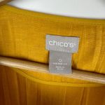 Chico's  Linen Blend Open Front Cardigan Jacket Blazer Size 0 Small Mustard Yellow Photo 3