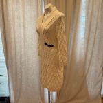 Calvin Klein  Sweater Dress sz L Women's Cable Knit Dress Long Sleeve Thick Knit Photo 5