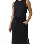 prAna Medium Sleeveless Essentials Knee Length Lounge Dress Black New MSRP $79 Photo 0