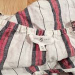 Lou & grey 100% Linen White Red and Black Striped Romper Women’s XS Photo 5