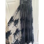 Luxxel Womens Small Black Floral Mesh Maxi Dress Whimsigoth Babydoll Deep V Glam Photo 3