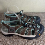 Keen Sandals Womens Newport H2 Brown Light Blue Hiking Water Sz 9.5 Outdoor EUC Photo 0