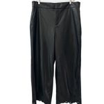 Chico's Chico’s Faux Leather‎ Cut Out Ankle Crop Wide Leg Trouser Pants Black Size 12 Photo 8
