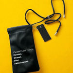 LA TRADING CO I Speak Fluent French Phone Crossbody Bag NEW NWT Black Photo 0