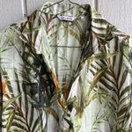 Caliban Italian Cotton Tropical Print Green Tunic Shirt Swim Coverup Size 44 Size L Photo 1