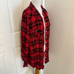 Torrid  Challis Button Down Shirt Red Buffalo Plaid Photo 2
