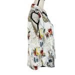 Big Dogs Medium Top Button-Up Sleeveless Floral Cocktail Drinks Hawaiian Womens Photo 2