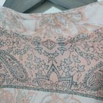 Charlie Paige  S/M Boho Paisley Striped Bell Sleeve Orange Turquoise Pastels Top Photo 3