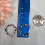 925 Sterling Silver Twisted Hoop Earrings Photo 4