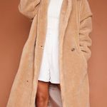 Pretty Little Thing Tall Stone Premium Oversize Teddy Bear Coat Photo 0