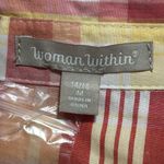 Woman Within  women’s size 14/16 pastel plaid long sleeve button front casual top Photo 6