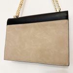 EXPRESS Snakeskin Animal Print Taupe Black Flap Gold Chain Handbag Photo 7