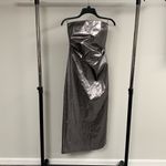 ZARA NWT Gunmetal Strapless Dress Size M Photo 2
