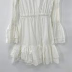 Intermix White Bennet Smocked Sleeve Short Tiered Ruffle Dress Tie Front Sz Sm Photo 12