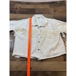 White Fawn ✨ Savannah Jane White Denim Fringe Jacket - Size L - Western Boho Festival Chic Photo 3