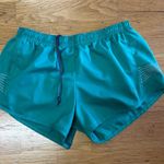 Oiselle  Teal Silver Running Outdoor Hiking Trail Lined Elastic Waist Shorts M Photo 0