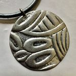 Chico's Chico’s silver tone disc on cord choker necklace Photo 5