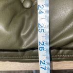 Avec Les Filles Faux-Leather Puffer Jacket Coat Size Small Olive Green Snap Clos Photo 7