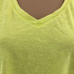 ANA A New Approach LARGE Petite Neon Yellow Burnout V Neck Basic Tee Shirt Size undefined Photo 1
