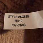 Madewell  Cable-Sleeve Boatneck Boxy Cropped Wool Sweater in Saddle Brown Size XS Photo 10