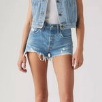 Levi's Premium 501 Original Fit High Rise Oxnard Athens Cut-Off Shorts Size 25 Photo 0