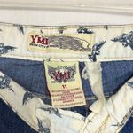 Ymi  Flare Jean Womens Sz 11 Medium Blue Mid Rise Embroidered Pocket Y2K Festival Photo 6
