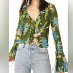 Free People NWT  Of Paradise Floral Bell Sleeve Blouse size M Photo 0