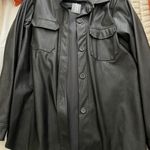 Boohoo Oversized Black Leather Jacket Photo 0