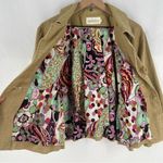 Maestro Tan Linen Blend Pleated Cropped Sleeve 2 Button Jacket Size XL Photo 9