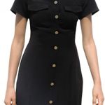 ZARA  dress Elegant Black Button-Down collared business office casual Dress Photo 10