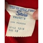 Vintage SEARS 1970 jumper dress with pockets and buttons downside in red size 12 Photo 10