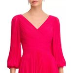 Teri Jon by Rickie Freeman Fuchsia Chiffon Pleated V Photo 1