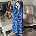 Big Dogs Big dog Vtg 80’s 90’s blue tropical Hawaiian print shift dress M Photo 5