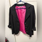 Cato  Black Blazer with Bright Pink Interior Photo 2