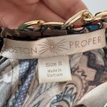 Boston Proper Top Women S Blue Tank Chain Neck Boho Sleeveless Lightweight Photo 6