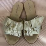 Treasure & Bond Sandal Slides Ruffle Metallic Cute Photo 1
