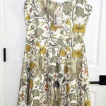 AVERIE Zaila Sleeveless Floral Print Botanical Pleated Midi Dress Size L‎ NWT Tan Size L Photo 0